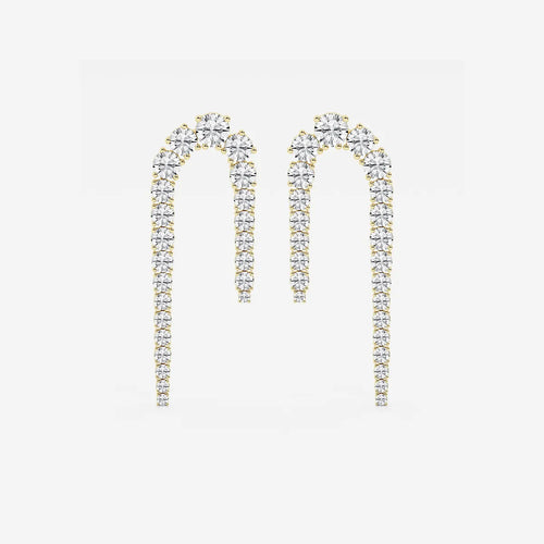 Round Lab Grown Diamond U Shaped Drop Earrings