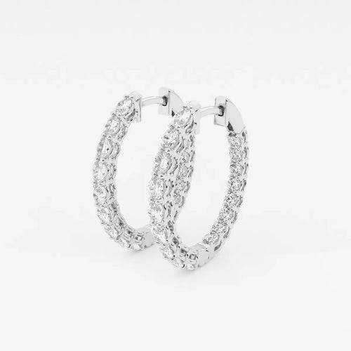 Oval Lab Grown Diamond Inside Out Hoop Earrings