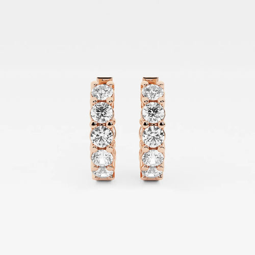 Round Lab Grown Diamond Huggie Hoop Earrings