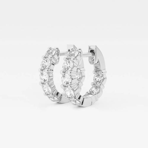 Round Lab Grown Diamond Huggie Hoop Earrings