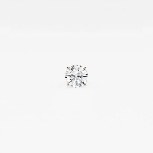 Round Colorless Lab Grown Diamond Certified Single Stud Earring