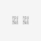 Emerald Lab Grown Diamond Hidden Halo Stud Earrings