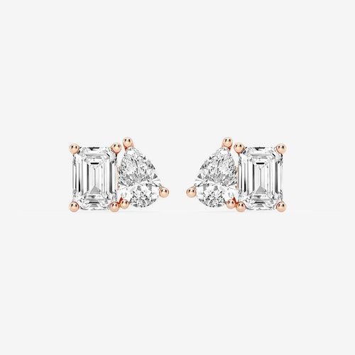 Emerald and Pear Stud Earrings
