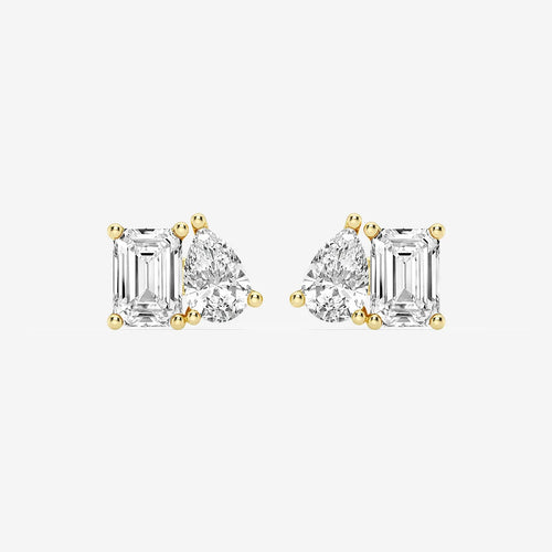 Emerald and Pear Stud Earrings