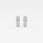 Round Lab Grown Diamond Second Piercing Huggie Hoop Earrings