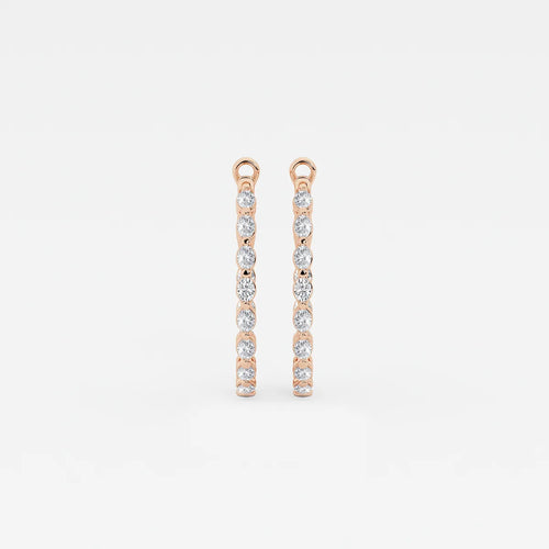 Oval Lab Grown Diamond Inside Out Hoop Earrings