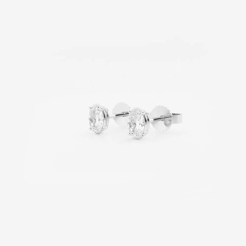 Oval Lab Grown Diamond Solitaire Certified Stud Earrings