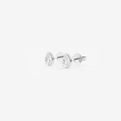Pear Lab Grown Diamond Solitaire Certified Stud Earrings