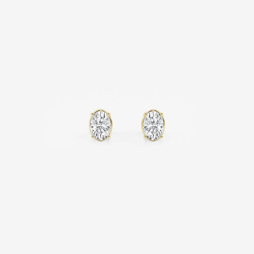 Oval Lab Grown Diamond Solitaire Certified Stud Earrings