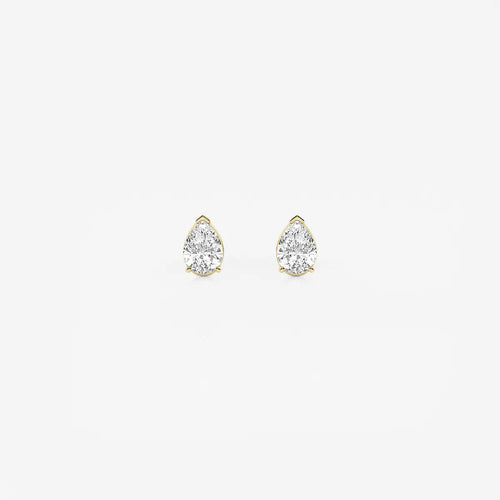 Pear Lab Grown Diamond Solitaire Certified Stud Earrings