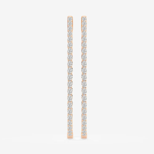 Oval Lab Grown Diamond Inside Out Hoop Earrings