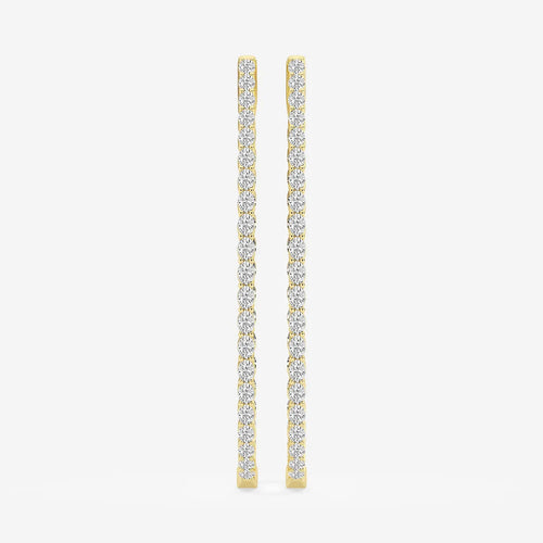 Oval Lab Grown Diamond Inside Out Hoop Earrings