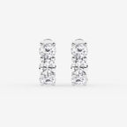 Round Lab Grown Diamond Huggie Hoop Earrings