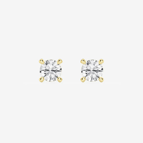 Round Lab Grown Diamond Side Stone Stud Earrings