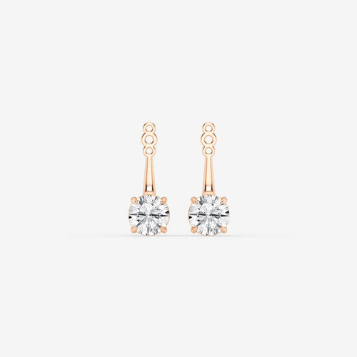 Round Lab Grown Diamond Drop Earring Jackets
