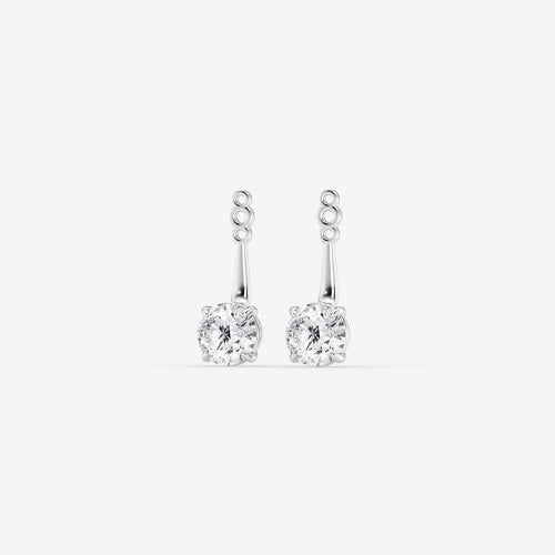 Round Lab Grown Diamond Drop Earring Jackets