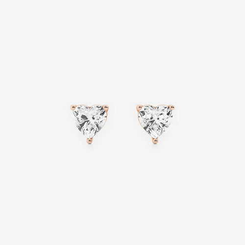 Heart Lab Grown Diamond Certified Stud Earrings