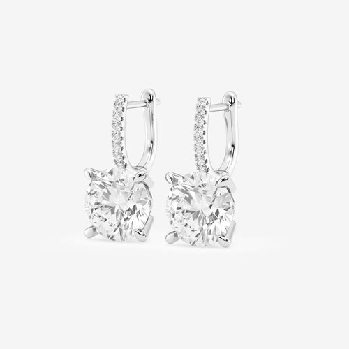 Round Lab Grown Diamond Drop Earrings