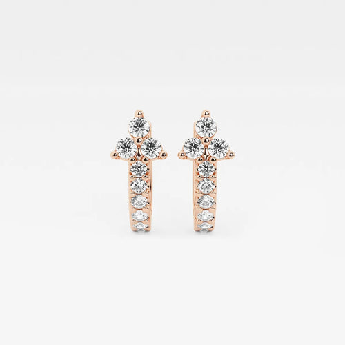 Round Lab Grown Diamond Huggie Hoop Earrings