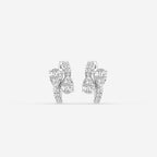Pear Lab Grown Diamond Bypass Huggie Hoop Earrings