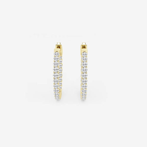 Round Lab Grown Diamond Inside Out Hoop Earrings