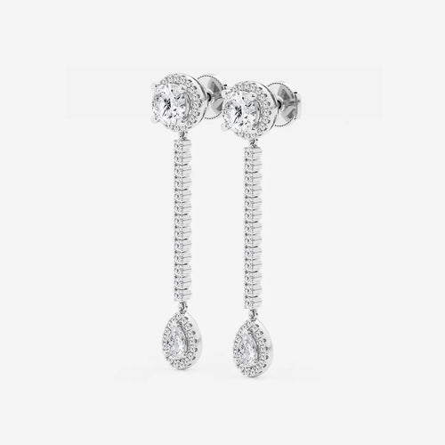Multi-Shape Lab Grown Diamond Halo Drop Earrings
