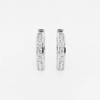 Round Lab Grown Diamond Channel Set Hoop Earrings