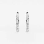 Round Lab Grown Diamond Shared Prong Hoop Earrings