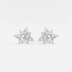 Pear & Marquise Lab Grown Diamond Cluster Stud Earring
