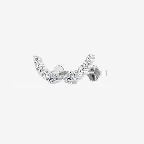 Heart Lab Grown Diamond Petite Ear Climber Earrings