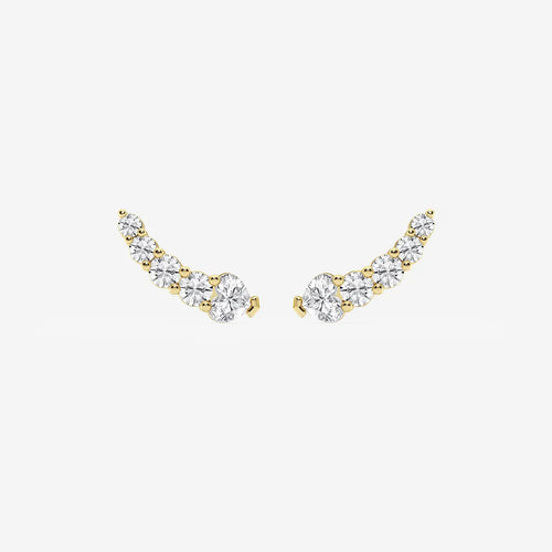 Heart Lab Grown Diamond Petite Ear Climber Earrings