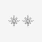 Round Lab Grown Diamond Snowflake Stud Earrings