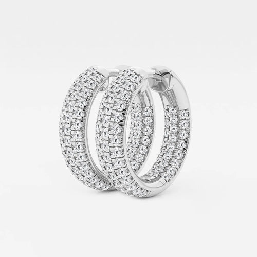 Round Lab Grown Diamond Pave Hoop Earrings