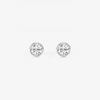 Round Lab Grown Diamond Bezel Set Solitaire Certified Stud Earrings