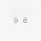 Pear Lab Grown Diamond Bezel Set Solitaire Certified Stud Earrings