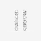 Round Lab Grown Diamond Floating Hoop Earrings