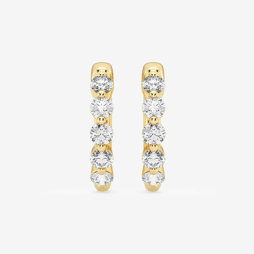 Round Lab Grown Diamond Floating Hoop Earrings