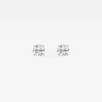 Round Lab Grown Diamond Twisted Floral Solitaire Certified Stud Earrings