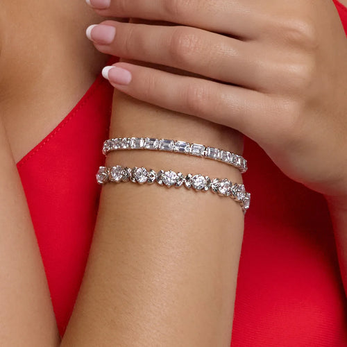 Emerald Lab Grown Diamond East-West Tennis Bracelet