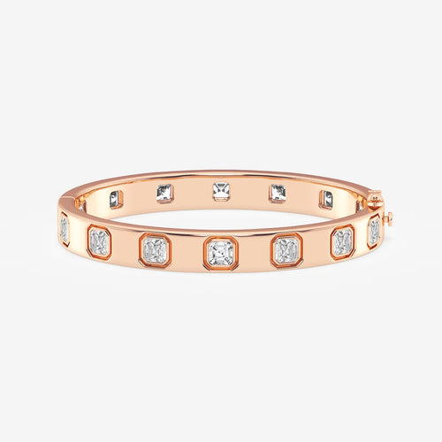 Asscher Lab Grown Diamond Bangle Bracelet