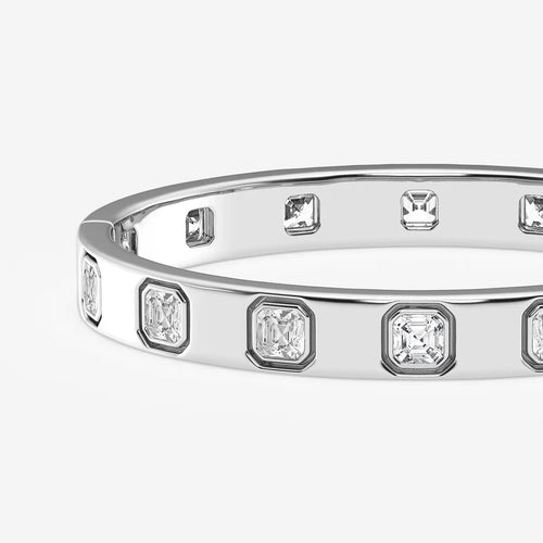 Asscher Lab Grown Diamond Bangle Bracelet