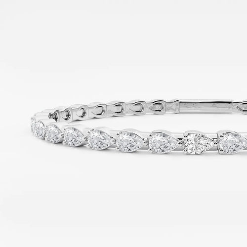 Pear Lab Grown Diamond Flex Bangle Bracelet