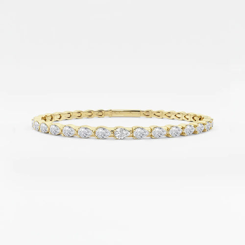 Pear Lab Grown Diamond Flex Bangle Bracelet