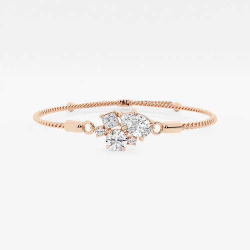 Multi-Shape Lab Grown Diamond Five Stone Bolo Bracelet