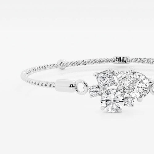 Multi-Shape Lab Grown Diamond Five Stone Bolo Bracelet
