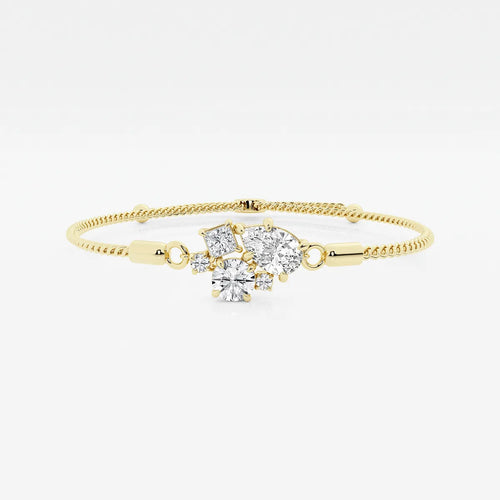 Multi-Shape Lab Grown Diamond Five Stone Bolo Bracelet