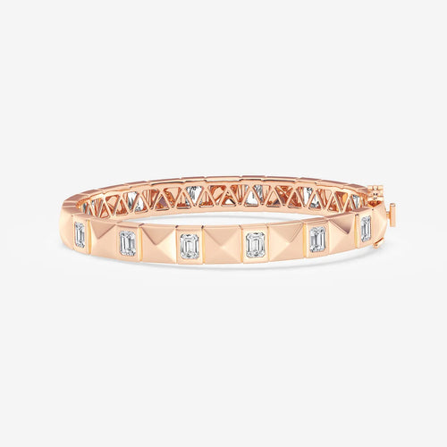 Emerald Lab Grown Diamond Bangle Bracelet
