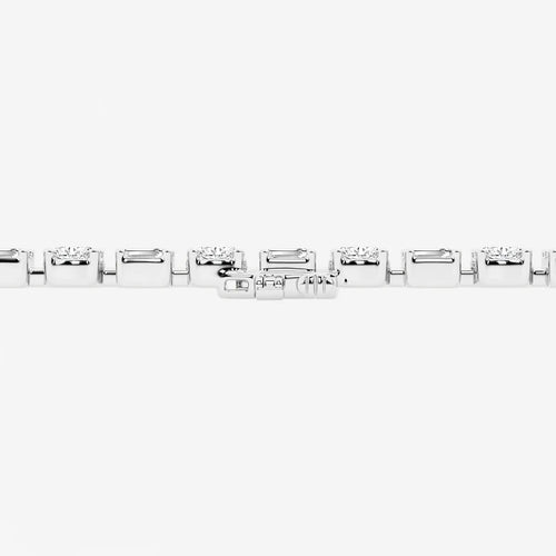 Emerald and Oval Lab Grown Diamond Alternating Bracelet