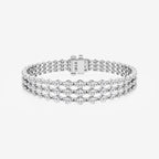 Round Lab Grown Diamond Triple Row Bracelet
