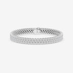Pear Lab Grown Diamond Double Row Interlocking Bracelet